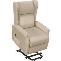 HOMCOM Recliner Armchair for the Elderly with Remote Control, Fabric Electric Recliner Chair for Living Room, Beige