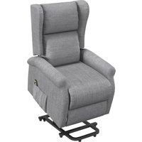 HOMCOM Power Lift Chair for the Elderly with Remote Control, Fabric Electric Recliner Chair for Livi