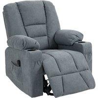 HOMCOM Oversized Riser and Recliner Chairs for the Elderly, Fabric Upholstered Lift Chair for Living Room w/ Remote Control, Side Pockets Aosom UK