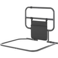 HOMCOM Folding Bed Rail, Bed Assist Rail with Storage Pocket Easy to Install, MaximumLoad 135kg, Black Aosom UK