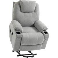 HOMCOM Power Lift Recliner Chair with Pocket Spring, Electric Lift Chair with Wide Backrest, Light Grey