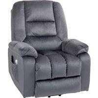 HOMCOM Lift Chair, Quick Assembly, Electric Riser and Recliner Chair with Vibration Massage, Heat, Side Pockets, Grey Aosom UK