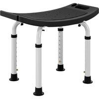 HOMCOM Height Adjustable Bath Stool, Aluminium Shower Chair with Non-Slip Pads, 4 Suction Foot, Black Aosom UK