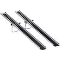HOMCOM 2PCS Telescopic Wheelchair Ramp, Folding Aluminium Door Threshold Ramps with Non-slip Surface, Carrying Bag, 44L x 19.5Wcmm Aosom UK
