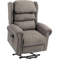 HOMCOM Velvet-Feel Electric Riser Recliner Chair, Power Lift Recliner Chair for Elderly with Remote Control, Dark Grey
