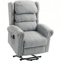 HOMCOM Velvet-Feel Electric Riser Recliner Chair - Grey