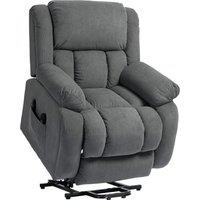 HOMCOM Recliner Armchair Lift Chair, Electric Recliner Chair with Vibration Massage and Heat, Wide Seat, USB Port, Grey