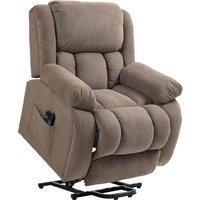 HOMCOM Recliner Armchair Lift Chair, Electric Recliner Chair with Vibration Massage and Heat, Wide Seat, USB Port, Light Brown