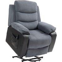HOMCOM Power Lift Recliner Chair for Elderly, Patchwork Design Oversized Electric Riser and Recliner Armchair with Remote Control, Dark Grey