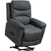 HOMCOM Riser Recliner Chair with Massage and Heat, Electric Lift Recliner Armchair for Elderly with Spring Cushion, Grey