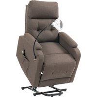 HOMCOM Electric Rise/Recline Armchair, with Reading Light - Brown