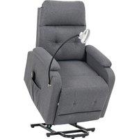 HOMCOM Electric Rise/Recline Armchair, with Reading Light - Grey