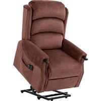 HOMCOM Power Lift Recliner with Vibration Massage and Heat, Lift Chair for Tall with Wood Grip, Pocket Spring, Brown