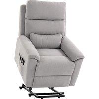 HOMCOM Power lift recliner chair with Massage and Heat, Terry Cloth Electric Lift Chair with Spring Cushion, Light Grey