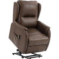 HOMCOM Power Lift Recliner Chair, Dual Motor Electric Lift Chair for Elderly with Remote Control, Brown