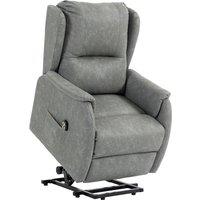 HOMCOM Power Lift Recliner Chair, Dual Motor Electric Lift Chair for Elderly with Remote Control, Grey