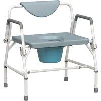 HOMCOM Height Adjustable Bedside Commode, Heavy Duty Commode Toilet Chair with Flip-Up Arms, White and Grey