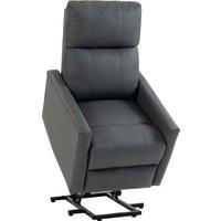 HOMCOM Riser Recliner Chair with Vibration Massage & Heat, Electric Lift Chair for Elderly, Spring Cushion, USB Port, Dark Grey