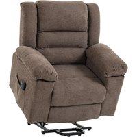 HOMCOM Oversized Riser Recliner Chair with Massage and Heat, Power Lift Recliner for Elderly with Wide Seat and Back, Brown