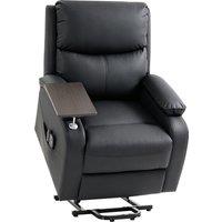 HOMCOM Riser Recliner Chair with Massage and Heat, Electric Lift Recliner Armchair for Elderly, with Side Table, Black