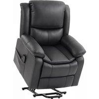HOMCOM Riser Recliner Chair with Massage and Heat, PU Leather Power Electric Lift Armchair for Elderly, Charcoal Grey