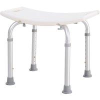 HOMCOM Portable Non-Slip Bathroom Stool Rectangular Adjustable Height Mobility Medical Grade Stabilized Shower Seat Aosom UK