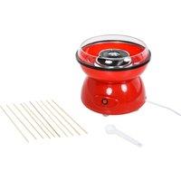 HOMCOM 450W Electric Candyfloss Machine Kit Non-Stick Plates Fairground Fun Children Adult Party Gift Home Sweet Metal Body w/ Accessories Red