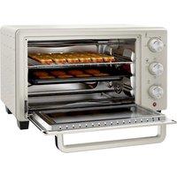 HOMCOM Mini Oven, 21L Countertop Electric Grill, Toaster Oven with Adjustable Temperature, Timer, Baking Tray and Wire Rack, 1400W, Cream Aosom UK
