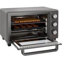 HOMCOM Mini Oven, 21L Countertop Electric Grill, Toaster Oven with Adjustable Temperature, Timer, Baking Tray and Wire Rack, 1400W, Grey Aosom UK