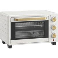 HOMCOM 21L Mini Countertop Oven, 100C-230C Adjustable Temperature, White