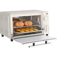 HOMCOM Mini Oven, 9L Countertop Electric Grill, Toaster Oven with Adjustable Temperature, Timer, Baking Tray and Wire Rack, 750W, Cream Aosom UK