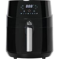 HOMCOM Compact 4.5L Digital Air Fryer, 1500W with Rapid Air Technology, Adjustable Settings & Nonstick Basket, Black Aosom UK