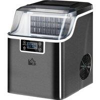 HOMCOM Ice Maker Machine Countertop, 20Kg in 24 Hrs, 24 Cubes Ready in 14-18Mins, Stainless Steel Ice Cube Maker, 3.2L w/ Adjustable Aosom UK