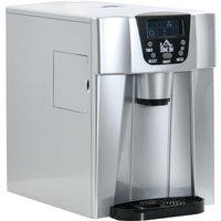 HOMCOM Ice Maker Machine and Water Dispenser, Counter Top Ice Cube Maker for Home w/3L Tank, Adjustable Cube Size,12kg in 24 Hrs, No Plumbing Required