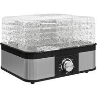 HOMCOM 5 Tier Food Dehydrator, 245W Stainless Steel Food Dryer Machine with Adjustable Temperature for Drying Fruit, Meat, Vegetable, Jerky and Pet Treat, Black