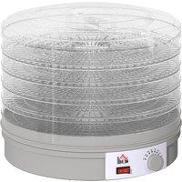 HOMCOM 5 Tier Food Dehydrator, 245W Food Dryer Machine with Adjustable Temperature Control for Drying Fruit, Meat, Vegetable, Jerky and Pet Treat, Grey