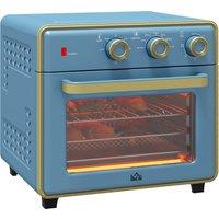 HOMCOM 20L 90-230? Toaster Oven, Mini Electric Oven with 7 Functions and 3 Inner Layers, Blue Aosom UK
