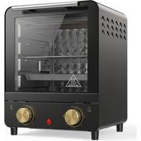 HOMCOM Mini Oven, 15 L Electric Oven and Grill w/ 60-230 Adjustable Temperature, 60 Minute Timer, Includes Baking Tray, Black