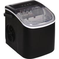 HOMCOM Ice Maker Machine Counter Top, 12Kg in 24 Hrs, 9 Cubes Ready in 6-12Mins, Portable Ice Cube Maker with Ice Scoop and Basket, Black Aosom UK