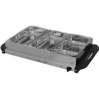 HOMCOM 4 Tray Electric Food Warmer Buffet Server with Plate Warmer Function, Cool Touch Handles, Adjustable Temperature, 300W Aosom UK