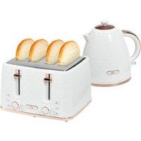 HOMCOM 1.7L 3000W Fast Boil Kettle & 4 Slice Toaster Set, Kettle and Toaster Set with 7 Browning