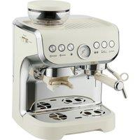 HOMCOM Bean to Cup Coffee Machine, Espresso Machine with Integrated Bean Grinder & Steam Wand, Cream White