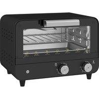 HOMCOM Small Toaster Oven, 12L Multifunction Mini Countertop Oven with Glass Door, Adjustable Temperature and Timer, Black