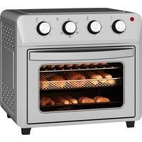HOMCOM 24L Air Fryer Oven, Mini Oven, Oil Free Cooking, Grill, Roast, Bake, with Adjustable Temperature, Timer, 1600W, Silver Aosom UK