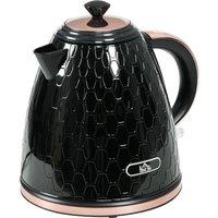 HOMCOM Electric Kettle, 1.7L, Fast Boil, 3kW Water Kettle with Removable Washable Anti-scale Filter, Auto Shut-off, 360 Swivel, Black Aosom UK
