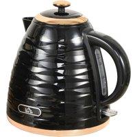 HOMCOM Electric Kettle, 1.7L, Fast Boil, 3kW Water Kettle with Removable Washable Anti-scale Filter, Auto Shut-off, Black Aosom UK