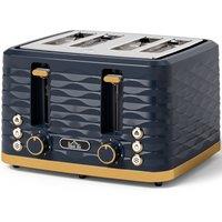 HOMCOM Toaster, Toaster 4 Slice with 7 Browning Levels, High Lift, Reheat/Defrost/Cancel, Dark Blue