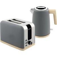 HOMCOM Kettle and Toaster Set, 1.7L 3000W Fast Boil Kettle & 2 Slice Toaster Kitchen Set with 7 Level Browning Controls, Boil-dry Protection, Grey