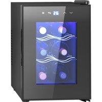 HOMCOM Six Bottle 8-18? Countertop Wine Fridge - Black