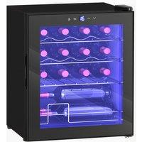 HOMCOM 42L 16-Bottle Wine Cooler Fridge - Black